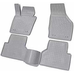 Set de 5 covorase gri cauciuc 3D stil tavita premium pentru Audi Q3 din 2011-2018