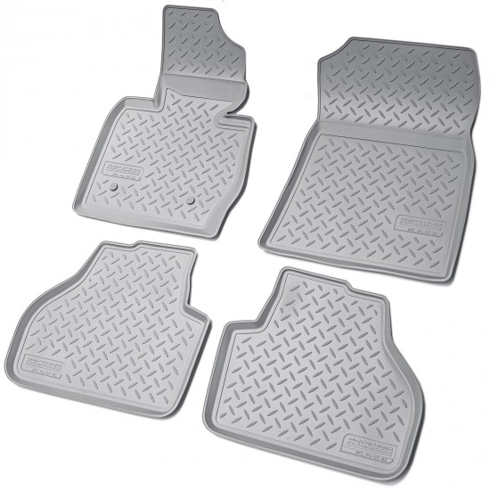 Set de 4 covorase gri din cauciuc 3D stil tavita premium pentru BMW X3 F25 2010-2017