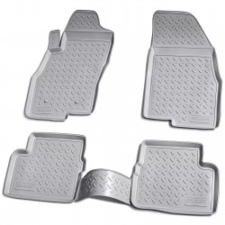 Set de 4 covorase gri din cauciuc 3D stil tavita premium pentru Fiat Punto, Evo, Grande 199 2005-2018