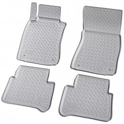 Set de 4 covorase gri cauciuc 3D stil tavita premium pentru Mercedes E-Class W211, S211 din 2002-2009