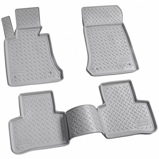 Set de 4 covorase cauciuc gri 3D stil tavita premium pentru Mercedes GLK X204 2008-2015