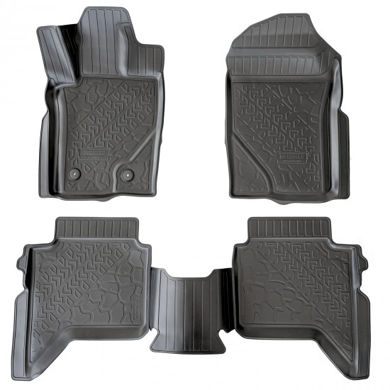 Set de 5 covorase din cauciuc 3D stil tavita premium pentru Ford Ranger T6.2 din 2022