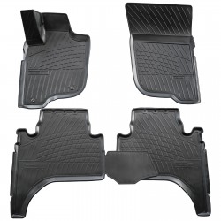 Set de 4 covorase cauciuc 3D stil tavita premium pentru Mitsubishi L200 din 2015-2023, Fiat Fullback din 2016-2020