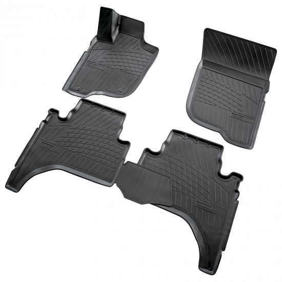 Set de 4 covorase cauciuc 3D stil tavita premium pentru Mitsubishi L200 din 2015-2023, Fiat Fullback din 2016-2020