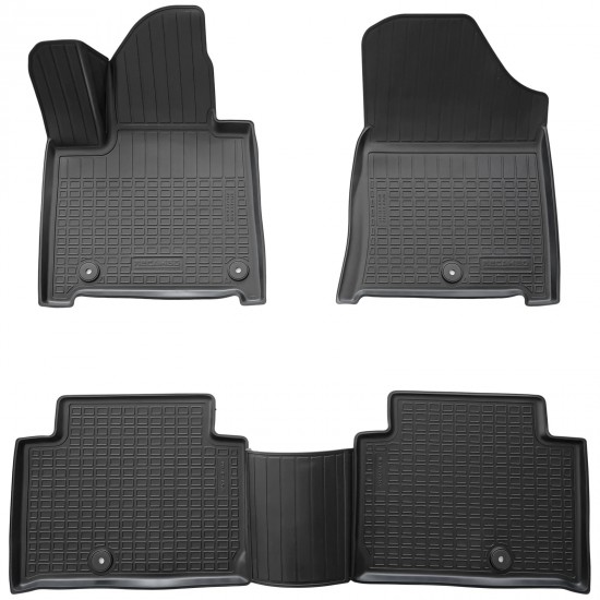 Set de 4 covorase cauciuc 3D stil tavita premium pentru Hyundai Santa Fe MX5 din 2023 cu 7 locuri