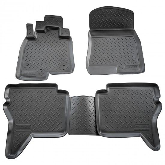 Set de 4 covorase cauciuc 3D stil tavita premium pentru Mitsubishi Pajero IV V80, V90 din 2007-2021