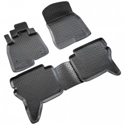 Set de 4 covorase cauciuc 3D stil tavita premium pentru Mitsubishi Pajero IV V80, V90 din 2007-2021