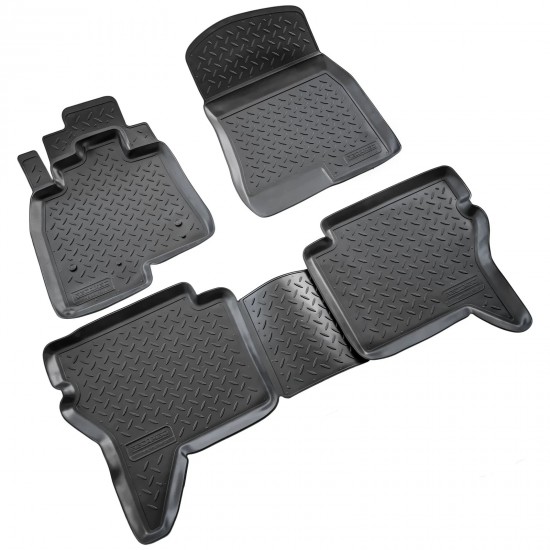 Set de 4 covorase cauciuc 3D stil tavita premium pentru Mitsubishi Pajero IV V80, V90 din 2007-2021