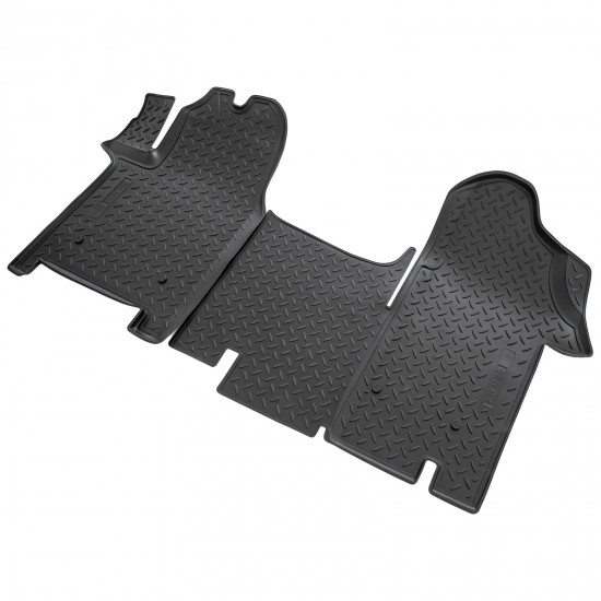 Set de 2 covorase cauciuc 3D stil tavita premium pentru Renault Master III, Opel Movano B, Nissan NV400 Interstar cu 3 locuri