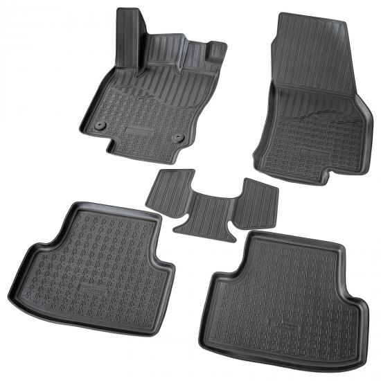 Set de 5 covorase cauciuc 3D stil tavita premium pentru Skoda Karoq din 2017, VW T-ROC din 2016, Seat Ateca din 2017