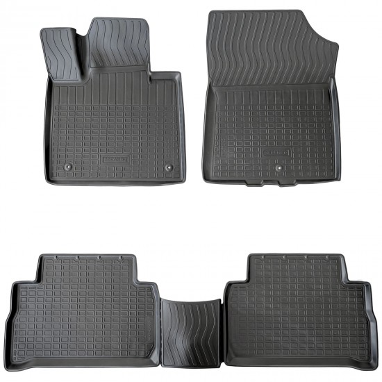Set de 5 covorase cauciuc 3D stil tavita premium pentru Hyundai Santa Fe din 2020-2024