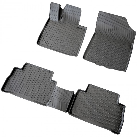 Set de 5 covorase cauciuc 3D stil tavita premium pentru Hyundai Santa Fe din 2020-2024