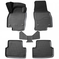 Set de 5 covorase cauciuc 3D stil tavita premium pentru VW Polo VI din 2017, VW Taigo din 2021