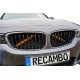 Set de 2 ornamente V-BRACE grile bara fata pentru BMW Seria 5 F07, F10, F11, F18, Seria 6 F06, Portocaliu