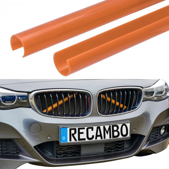Set de 2 ornamente V-BRACE grile bara fata pentru BMW Seria 5 F07, F10, F11, F18, Seria 6 F06, Portocaliu