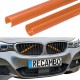 Set de 2 ornamente V-BRACE grile bara fata pentru BMW Seria 5 F07, F10, F11, F18, Seria 6 F06, Portocaliu