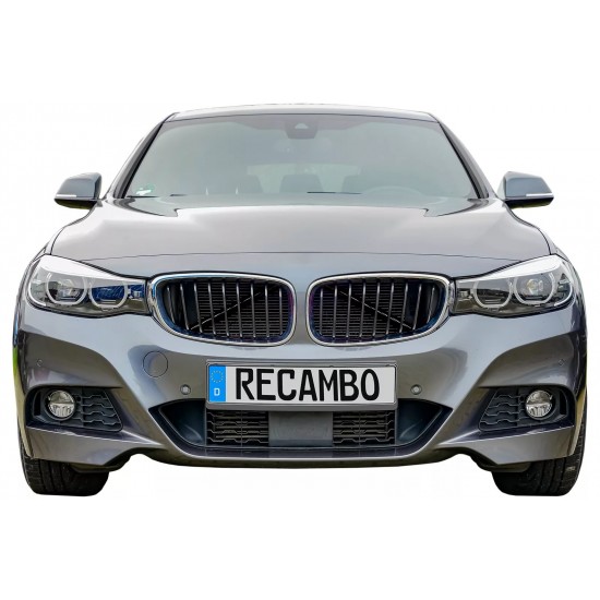 Set de 2 ornamente V-BRACE grile bara fata pentru BMW X3 F25 din 2010-2017, X4 F26 din 2014-2018 Negru