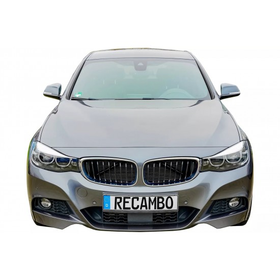 Set de 2 ornamente V-BRACE grile bara fata pentru BMW X3 F25 din 2010-2017, X4 F26 din 2014-2018 Negru