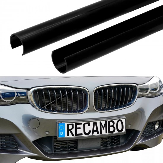Set de 2 ornamente V-BRACE grile bara fata pentru BMW X3 F25 din 2010-2017, X4 F26 din 2014-2018 Negru