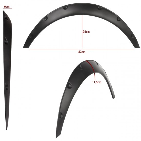 Set de 4 protectii aripi/overfendere universale, Diametru 83 cm, Latime 11, 5 cm