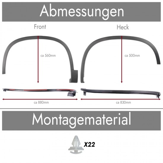 Set de 4 protectii/overfendere aripi pentru VW Tiguan I 5N Facelift din 2011-2018