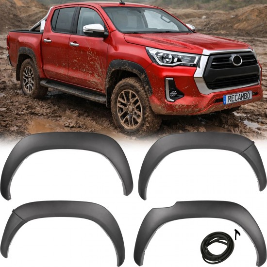 Set de 4 protectii/overfendere aripi pentru Toyota Hilux 8 Revo din 2020-2025