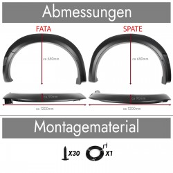 Set de 4 protectii/overfendere aripi pentru Ford Ranger T9 din 2022