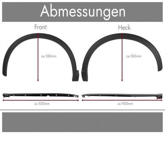 Set de 4 protectii/overfendere aripi pentru Audi Q3 din 2014-2018