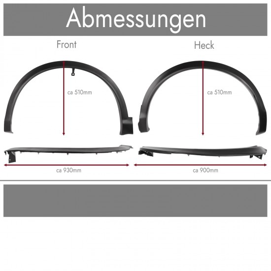 Set de 4 protectii/overfendere aripi pentru Nissan Qashqai II J11 din 2013-2021