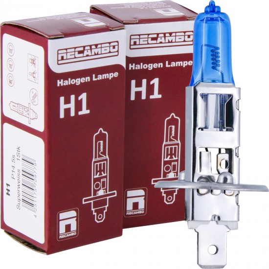 Set de 2 becuri premium faruri halogen LIMASTAR H1 12V 55W super alb xenon