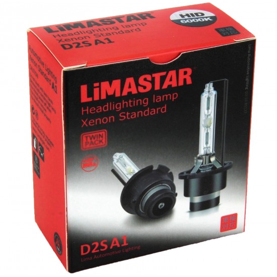 Set de 2 becuri Xenon D2S Limastar 6000K 35W cu lumina alb-rece pentru Alfa Romeo, Audi, BMW, Ford, Jaguar, Range Rover, Opel, Seat, Skoda, Honda, Mazda