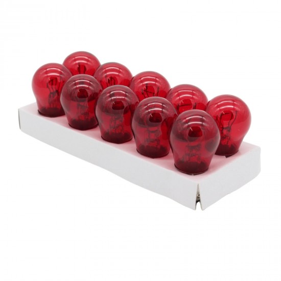 Set de 10 becuri stopuri/frana rosii 21W/ 5W 12V, soclu BAY15D, Limastar