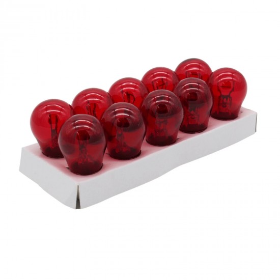 Set de 10 becuri stopuri/frana rosii 21W/ 5W 12V, soclu BAY15D, Limastar