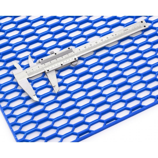 Grila/plasa tuning bara din plastic, 120X40 cm, signal blue/Albastru, stil fagure