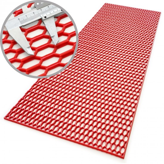 Grila/plasa tuning bara din plastic, 120X40 cm, signa red/rosu, stil fagure