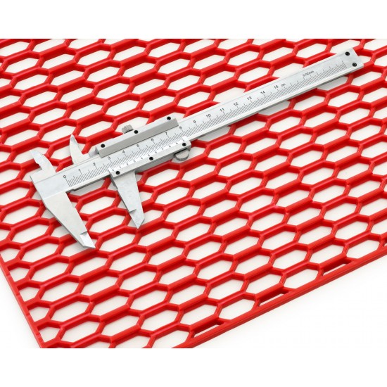 Grila/plasa tuning bara din plastic, 120X40 cm, signa red/rosu, stil fagure