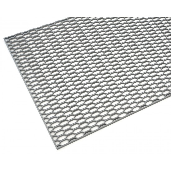 Grila/plasa tuning bara din plastic, 120X40 cm, gri inchis, stil fagure