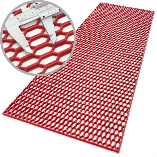 Grila/plasa tuning bara din plastic, 120X40 cm, red wine/rosu, stil fagure
