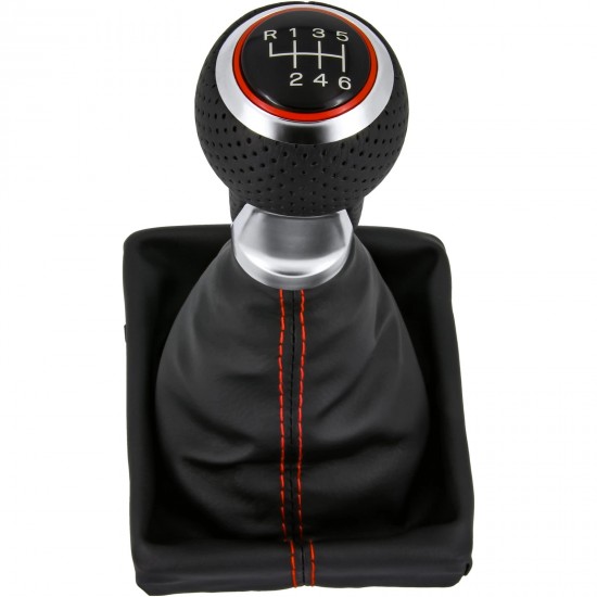 Nuca si manson schimbator manual 6 viteze negru cu rosu pentru Audi A4 B8, A5 85, 8F, Q5 8R