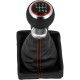 Nuca si manson schimbator manual 6 viteze negru cu rosu pentru Audi A4 B8, A5 85, 8F, Q5 8R