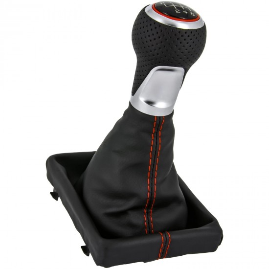 Nuca si manson schimbator manual 6 viteze negru cu rosu pentru Audi A4 B8, A5 85, 8F, Q5 8R