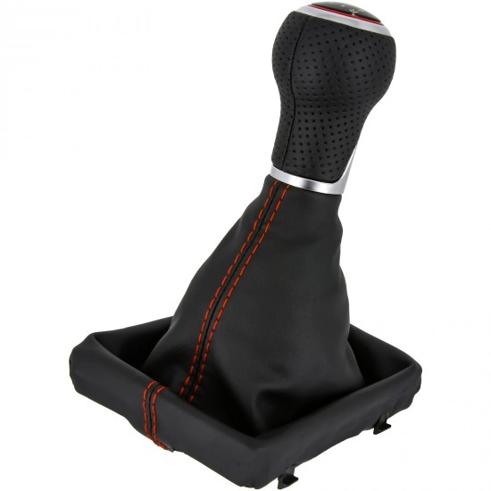 Nuca si manson schimbator manual 6 viteze negru cu rosu pentru Audi A4 B8, A5 85, 8F, Q5 8R