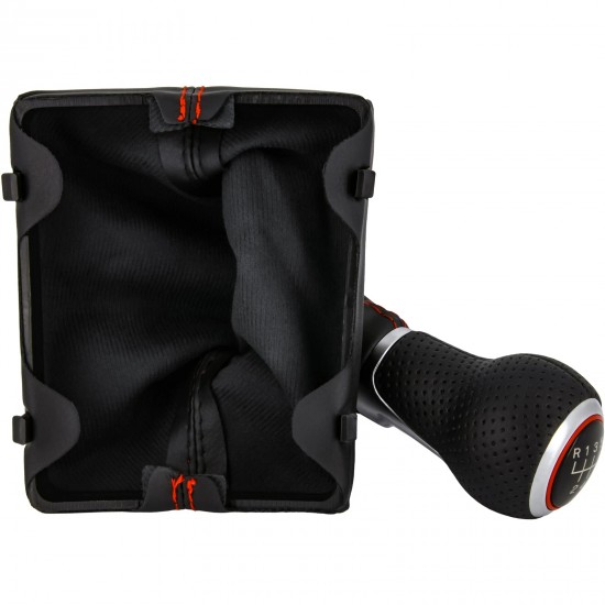 Nuca si manson schimbator manual 6 viteze negru cu rosu pentru Audi A4 B8, A5 85, 8F, Q5 8R