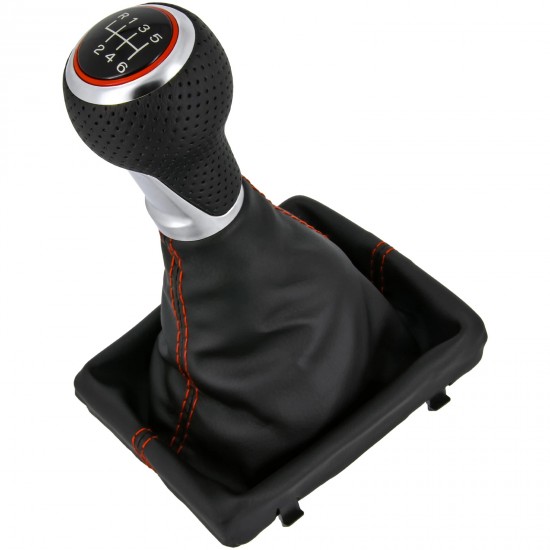 Nuca si manson schimbator manual 6 viteze negru cu rosu pentru Audi A4 B8, A5 85, 8F, Q5 8R