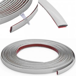 Rola Banda decorativă gri premium autoadezivă pentru decor 5m x 30mm, rezistentă la umezeală