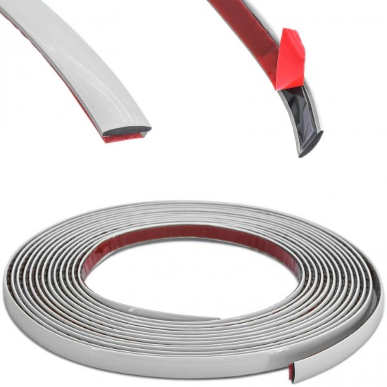Rola Banda decorativă gri premium autoadezivă pentru decor 5m x 30mm, rezistentă la umezeală