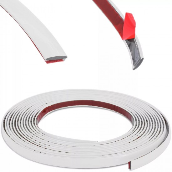 Rola banda alb-gri premium autoadeziva pentru decor, auto 5m x 25mm