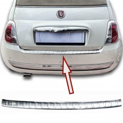 Ornament protectie bara spate/portbagaj crom pentru Fiat 500, 500C din 2007-2015