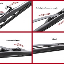 Set 2 stergatoare Hybrid premium pentru Toyota Corolla din 2012-2018 - 650/350 mm